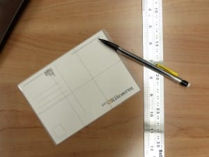 Mark the back of the card into equally sized pieces