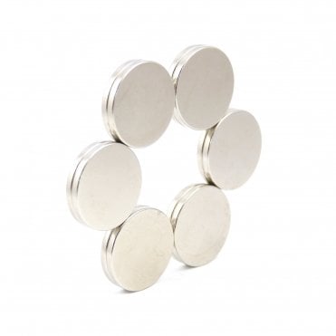 N52 20mm dia x 2mm strong thin Neodymium disk magnets - craft magic DIY MRO - PACK OF 2